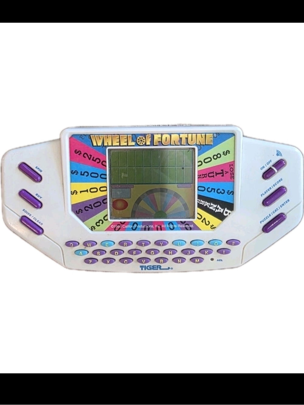 Vintage Tiger Electronics Wheel of Fortune Handheld Game with Cartridge 7
